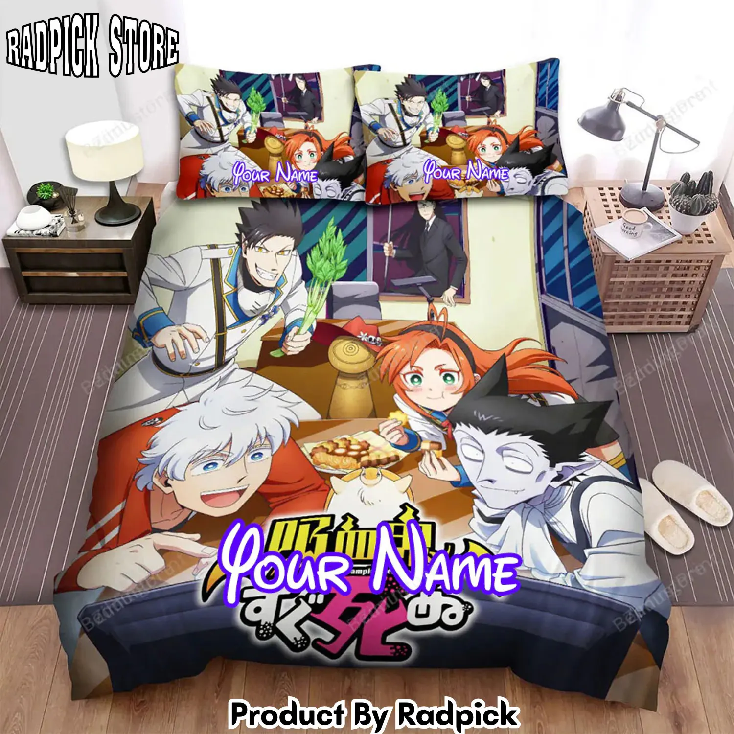 Radpick the vampire dies in no time official anime poster bed sheets spread duvet cover personalized name bedding sets rp327882